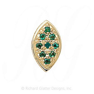 GS034 E - 14 Karat Gold Emerald Slide 